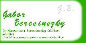 gabor bercsinszky business card